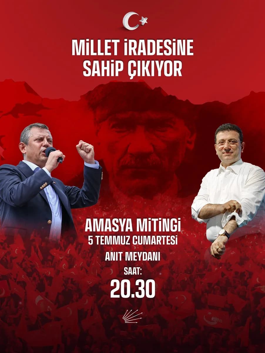 CHP Amasya'da Millet İradesiyle Anıt Meydanı'nda Buluşuyor