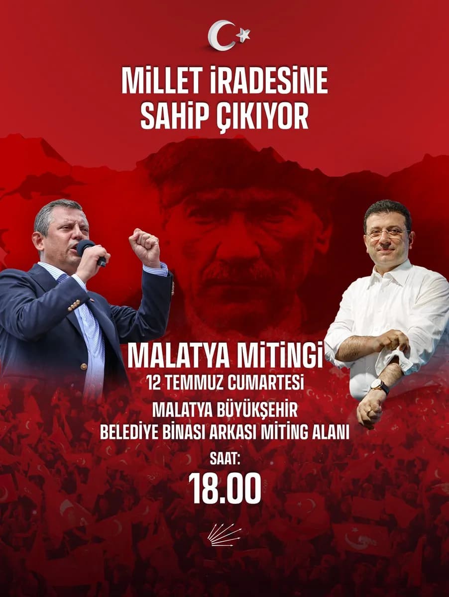 CHP Malatya'da Seçim Mitingi Düzenliyor
