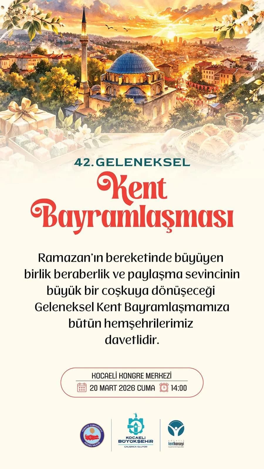 Kocaeli 42. Kent Bayramlaşması Programı Bayramın Birinci Günü Yapılacak
