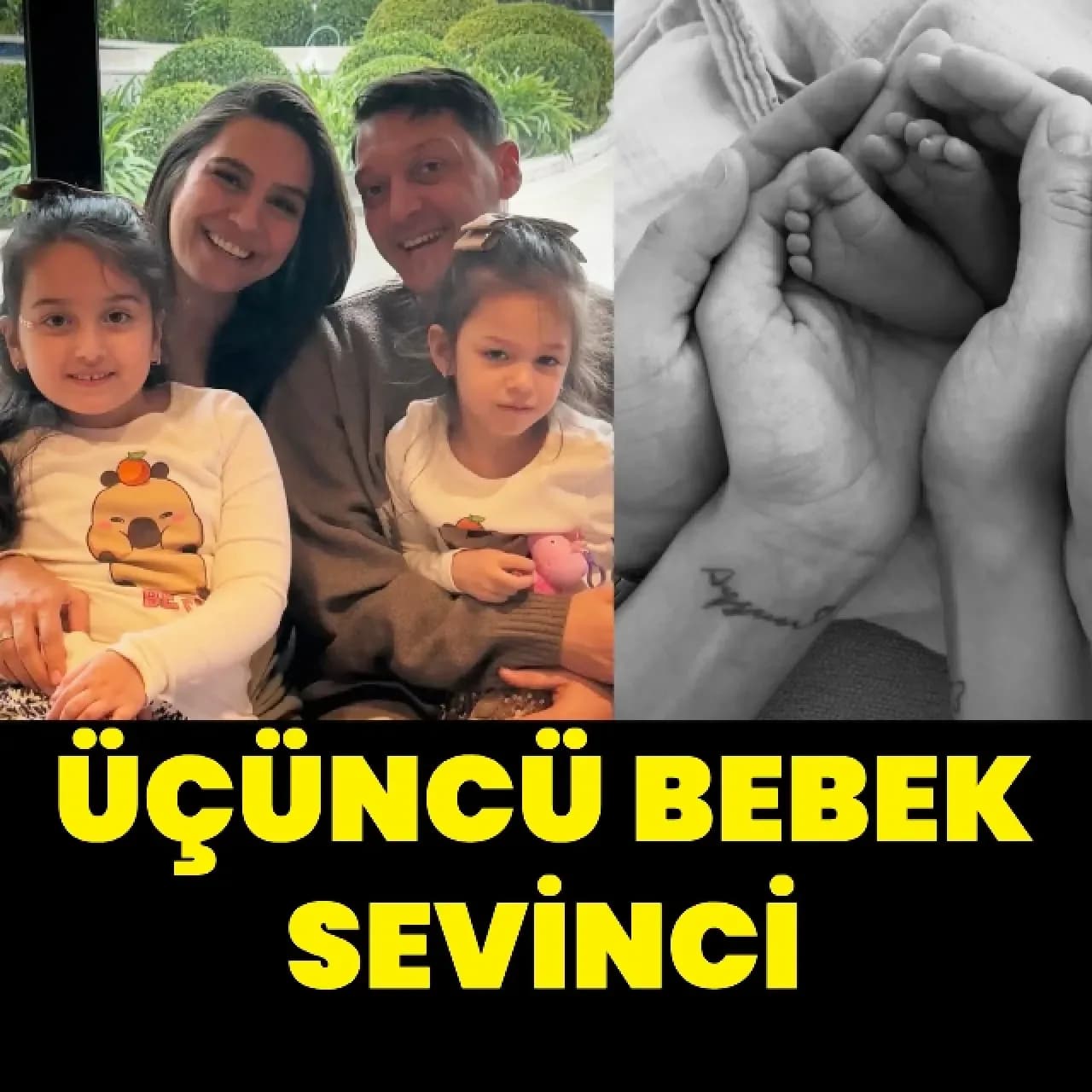 Mesut Özil ve Amine Gülşe Üçüncü Çocuklarını Kucaklarına Aldı