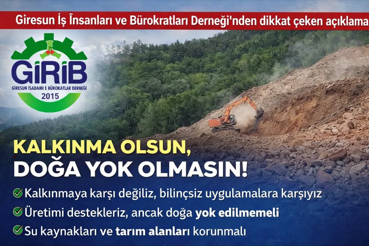 GİRİB’den Giresun’daki maden sahalarına ilişkin açıklama: “Kalkınma olsun, doğa yok olmasın”