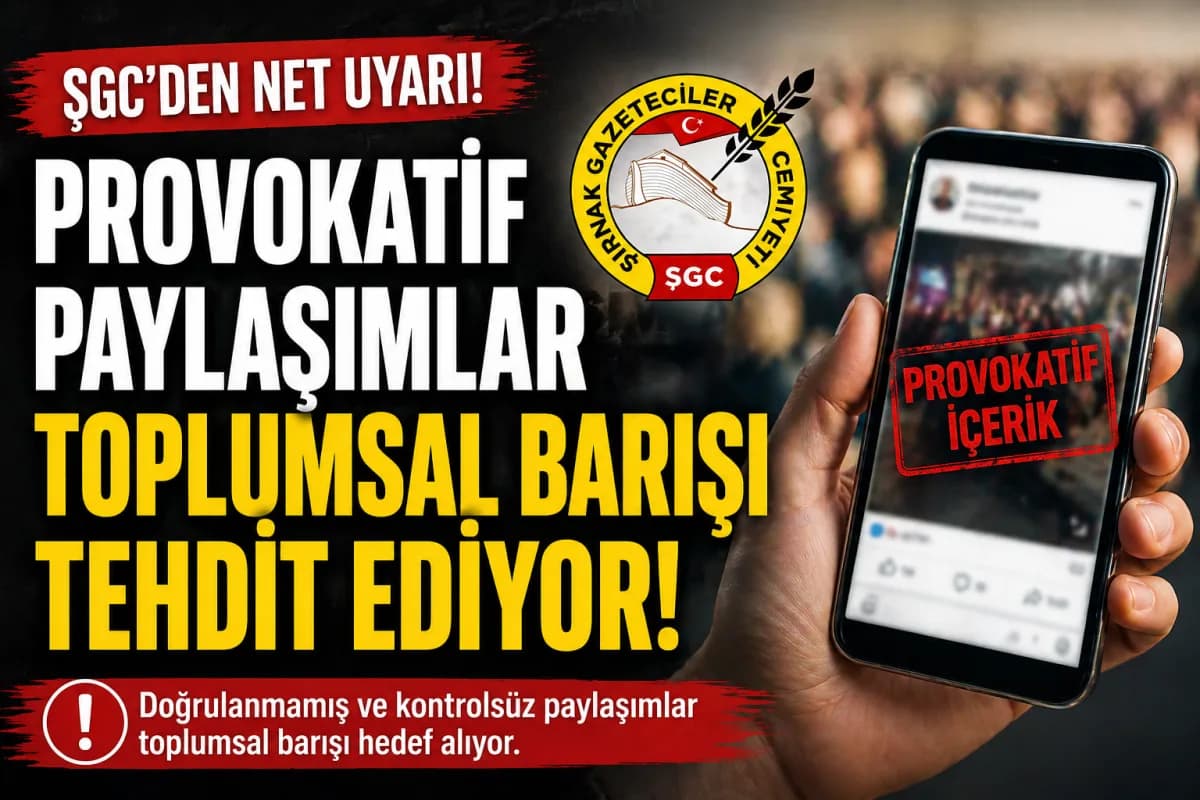ŞGC Başkanı Azizoğlu: Provokatif paylaşımlar toplumsal barışı tehdit ediyor