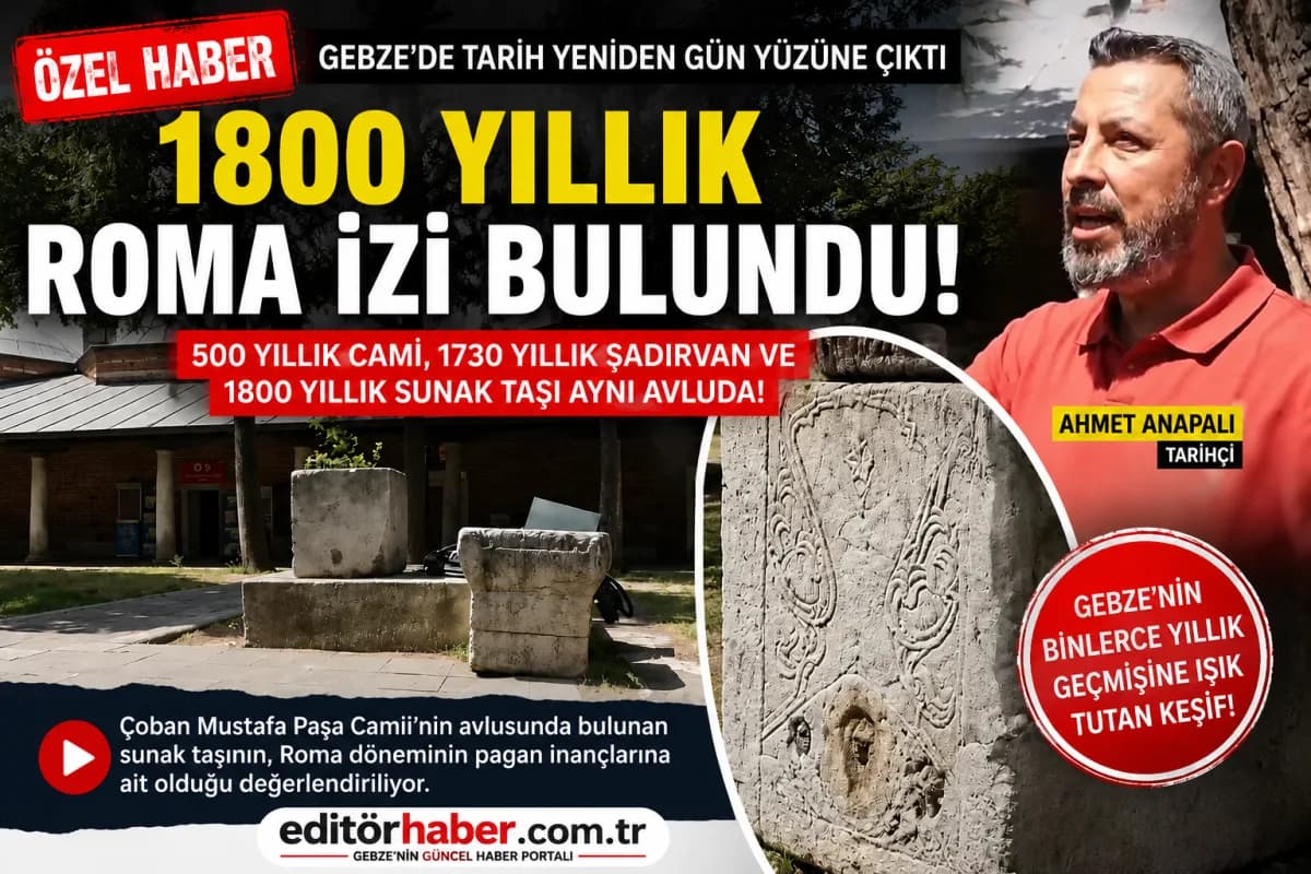 Gebze’de tarihi keşif! Çoban Mustafa Paşa Camii bahçesinde 1800 yıllık Roma sunak taşı bulundu