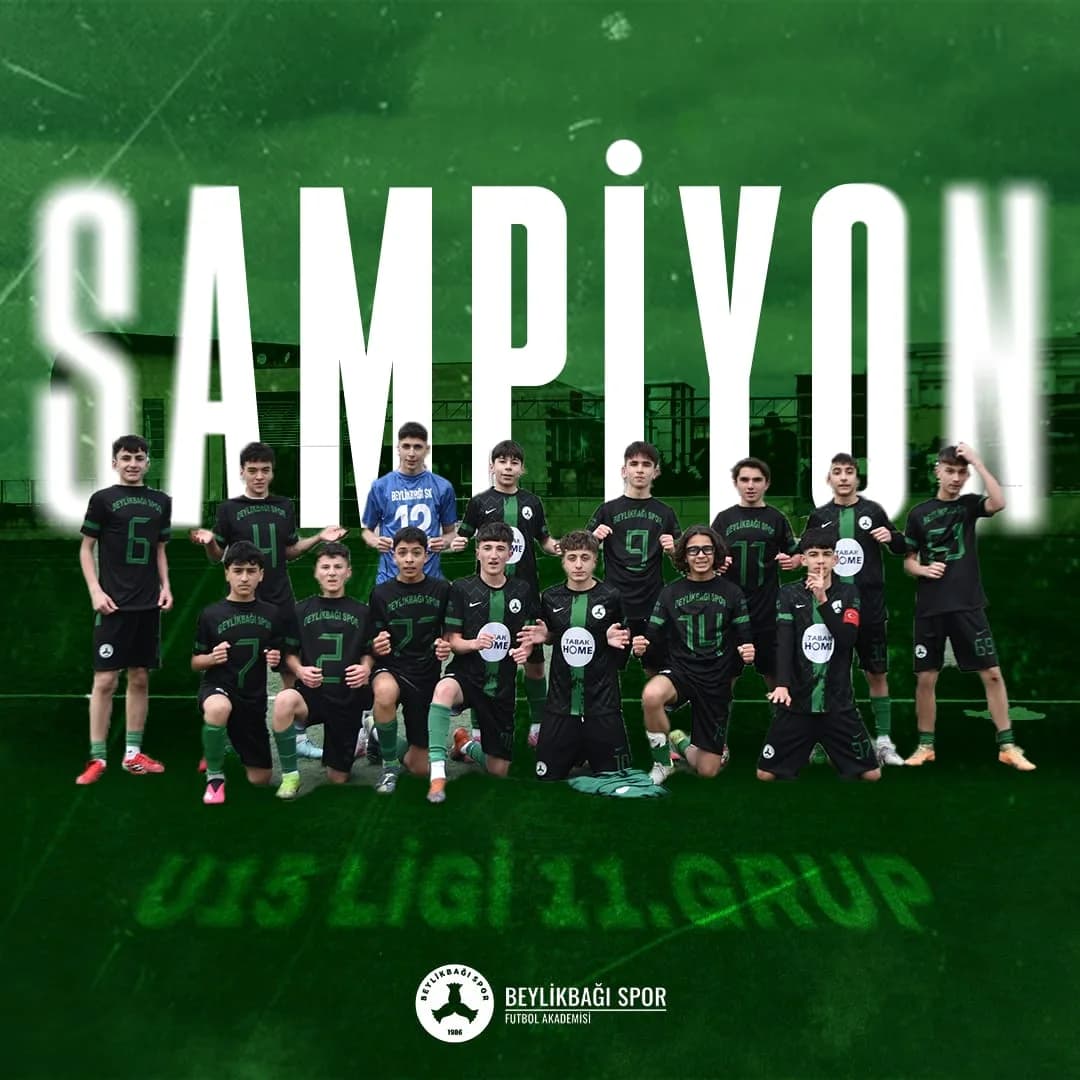 Beylikbağıspor U15 Namağlup Şampiyon Oldu! 90 Golle Tarihi Sezon