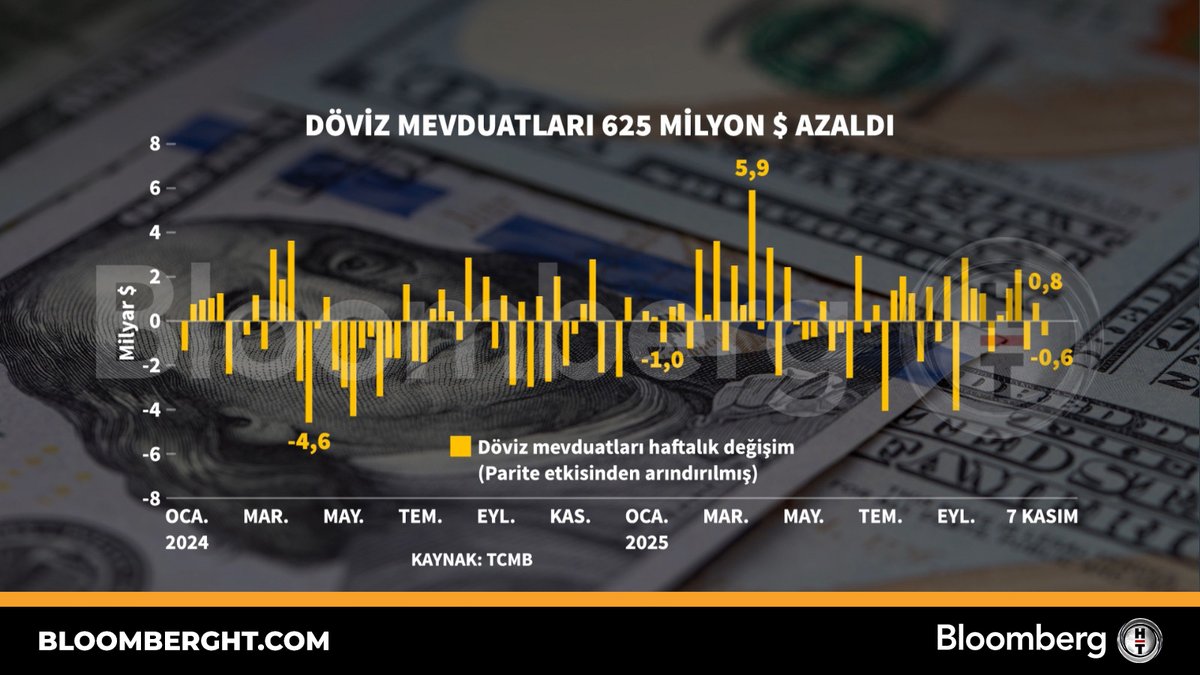 Türkiye'de Döviz Mevduatları 625 Milyon Dolar Geriledi