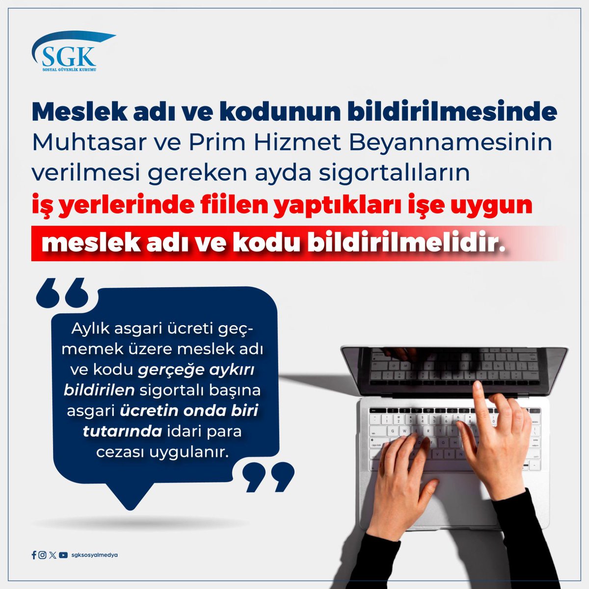 SGK'dan Meslek Adı ve Kodunda Yanlış Bilgi Verenlere Uyarı