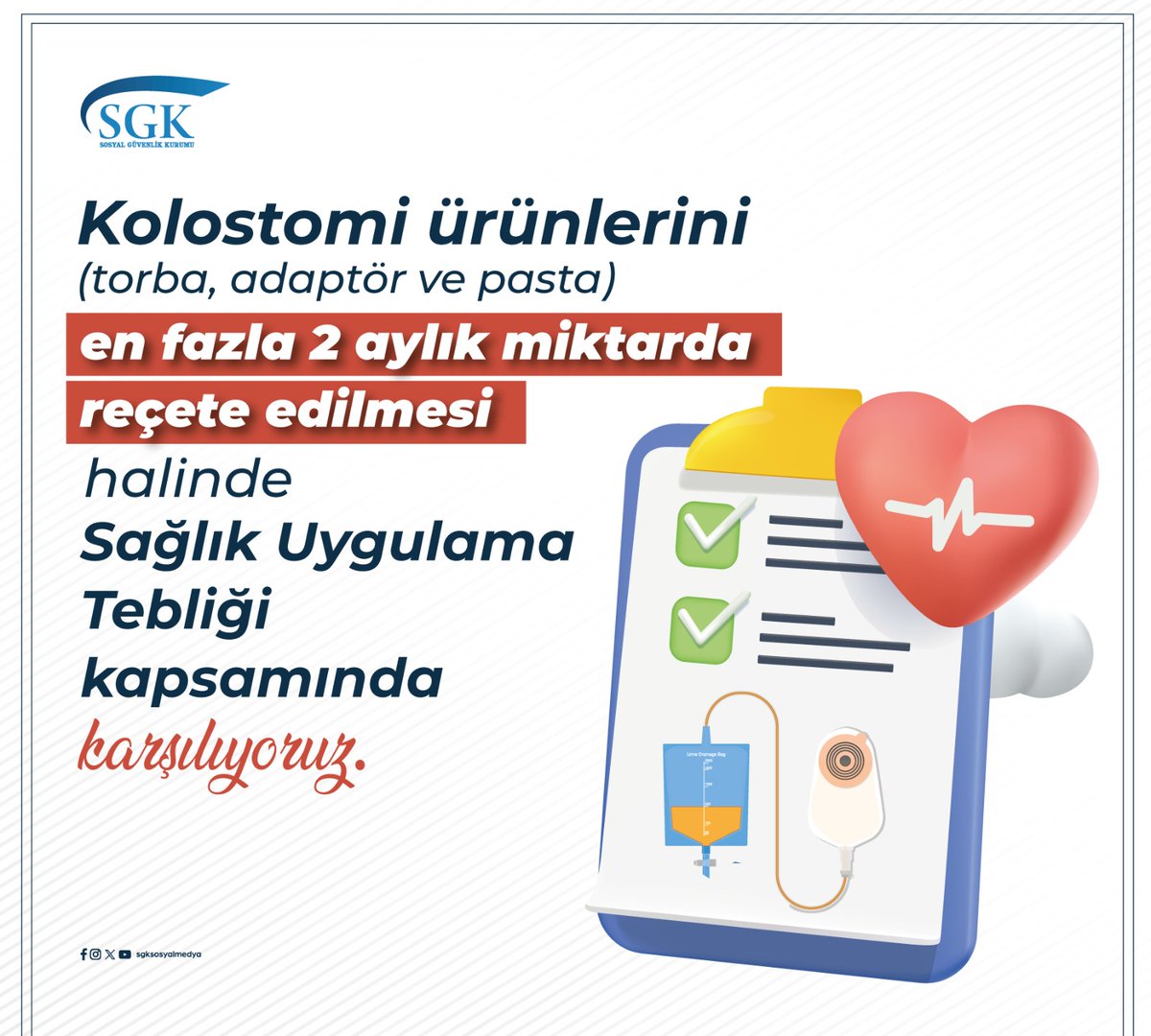 SGK'dan Kolostomi Ürünlerine Reçete Desteği: 2 Aylık İhtiyaç Karşılanacak