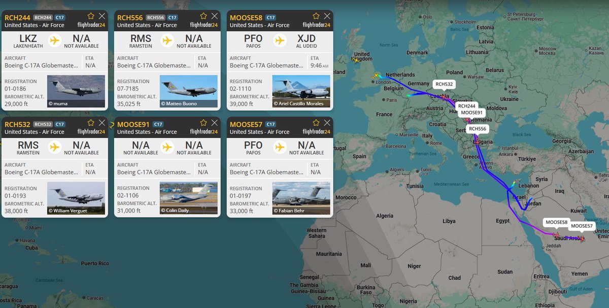 ABD Hava Kuvvetleri Orta Doğu'ya Güç Kaydırıyor: C-17 ve C-5M Uçakları Seferber Edildi