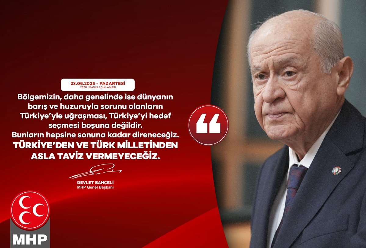 MHP Genel Başkanı Bahçeli: 