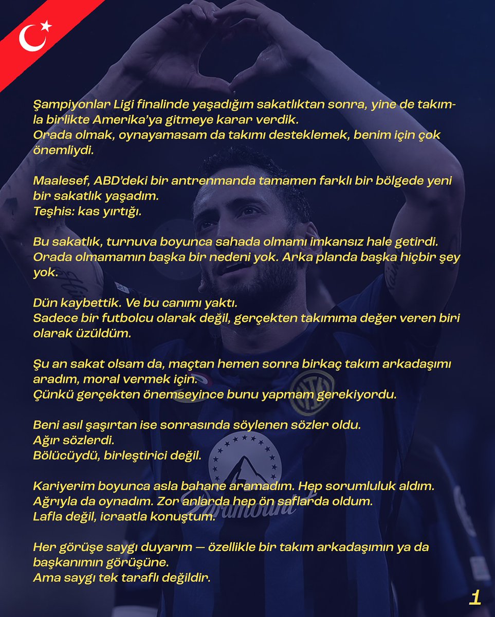 Hakan Çalhanoğlu'ndan Açıklama: 