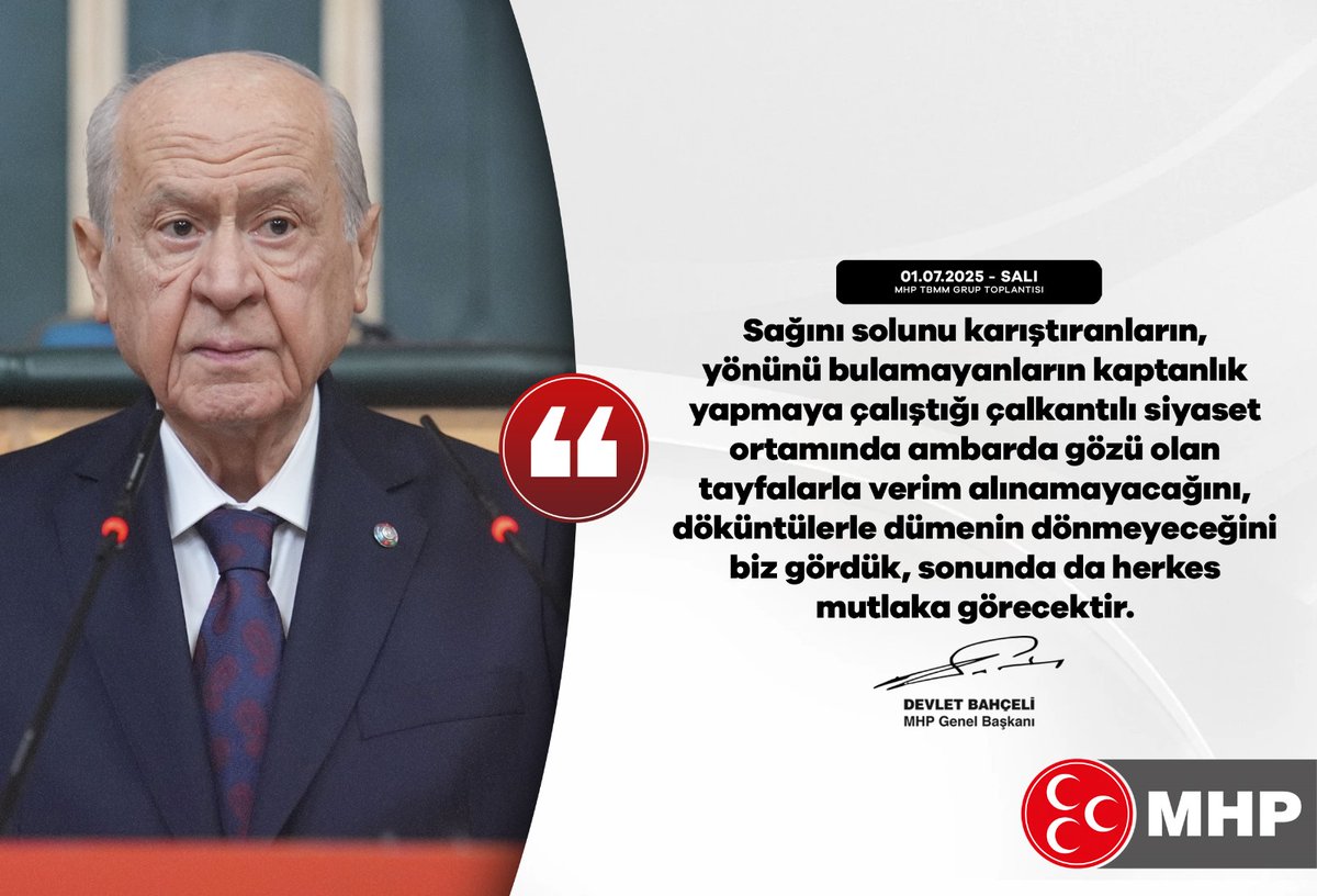 Bahçeli'den Siyasi Ortama Eleştiri: 