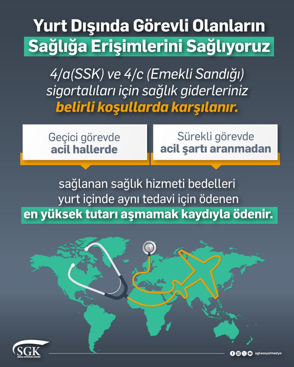 SGK Yurt Dışında Görevli Çalışanlara Sağlık Hizmeti Desteği Sağlıyor