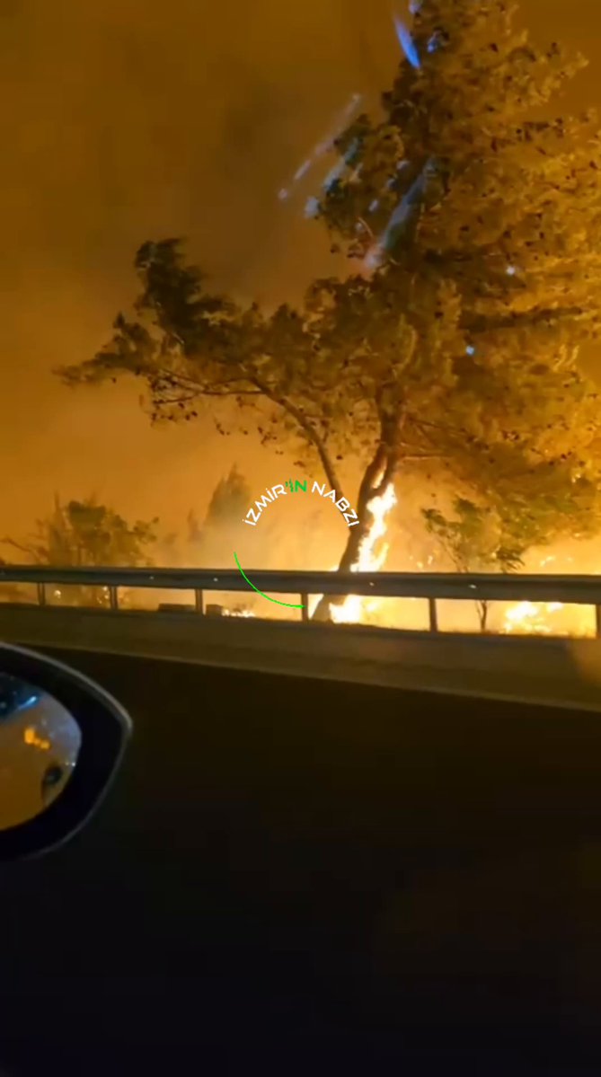 İzmir Menderes'te Kısıkköy'de Yangın: Kara Yolu Ulaşıma Kapandı