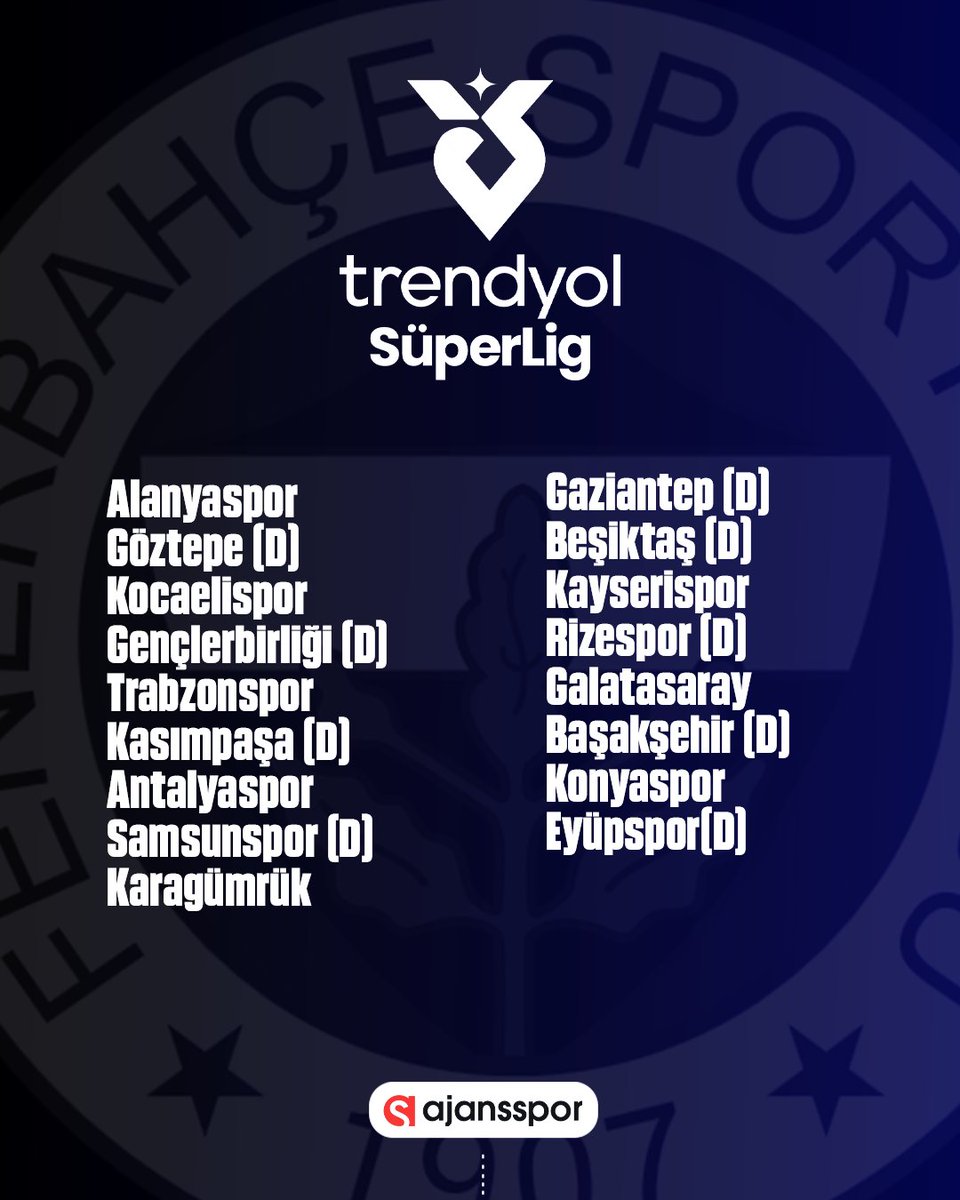 Fenerbahçe'nin Süper Lig İlk Yarı Fikstürü Belli Oldu