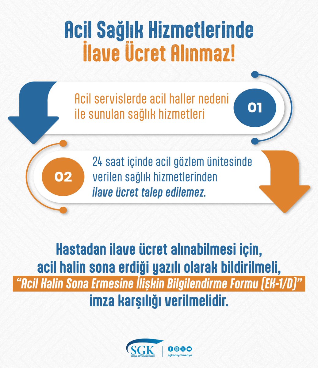 SGK Sosyal Güvenlik Kurumu Acil Sağlık Hizmetlerinde Ücretlendirme Uygulaması