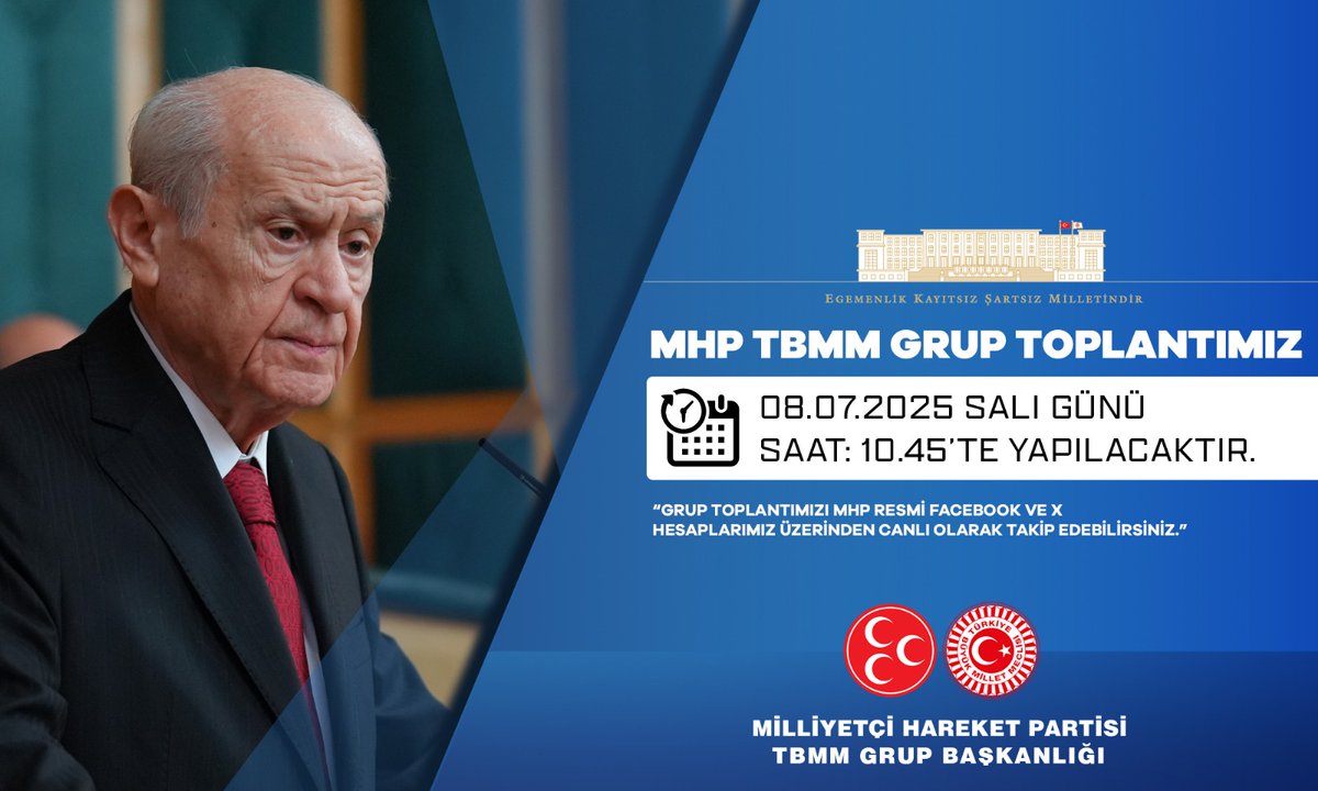 MHP TBMM Grup Toplantısı Yarın Yapılacak