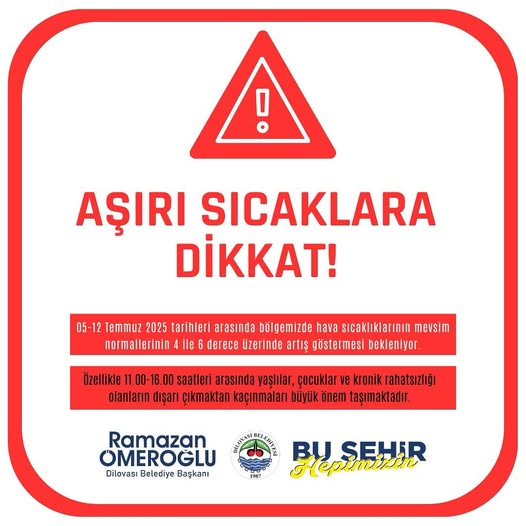 Dilovası'nda Aşırı Sıcak Uyarısı: Vatandaşlara Güneş Çarpması Tehlikesine Karşı Uyarı