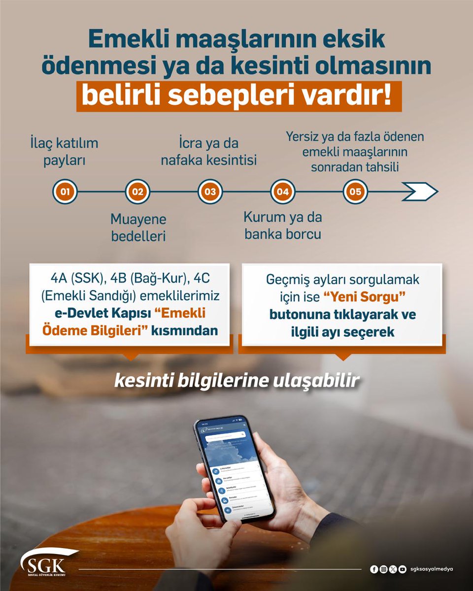 Emekli Maaş Kesintileri e-Devlet'te Açıkça Görüntülenecek