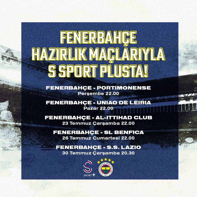Fenerbahçe'nin Yeni Sezon Maç Programı Belli Oldu