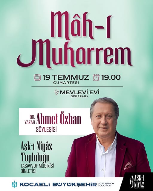 Kocaeli Büyükşehir Belediyesi Mevlevi Evi'nde Muharrem Ayı Programı Düzenliyor