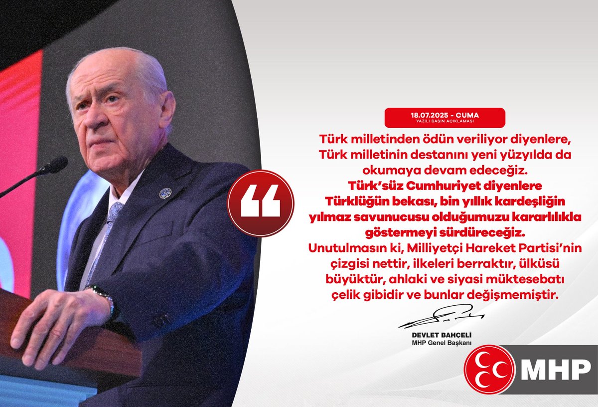 MHP'den Milli Destan ve Türklük Vurgusu: 