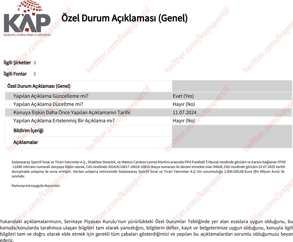 Galatasaray ve Shakhtar Donetsk Arasındaki Anlaşmazlık Uzlaşmayla Sonuçlandı