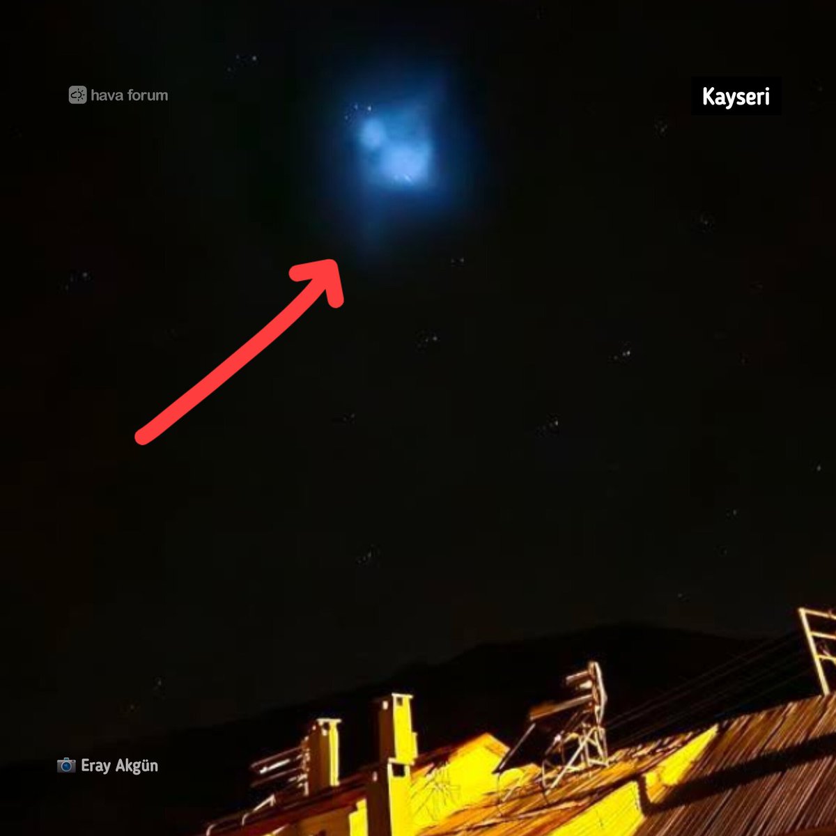 Kayseri ve Çevresinde Gizemli Mavi Cisim Görüntüsü: Vatandaşlar Şaşkın