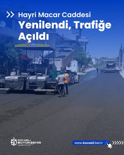 Kocaeli'de Hayri Macar Caddesi Üstyapı Çalışması Tamamlandı