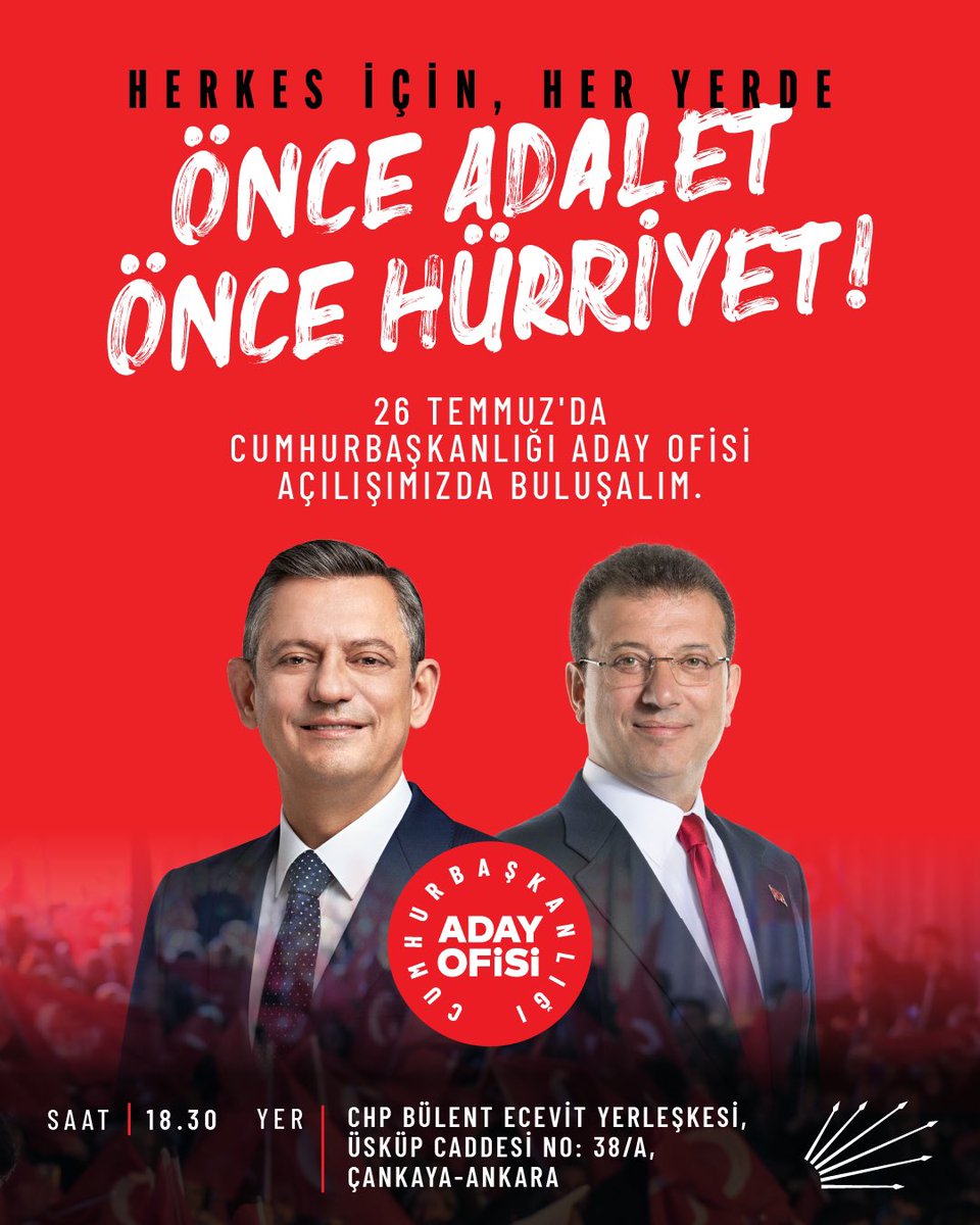 CHP Cumhurbaşkanlığı Aday Ofisi Ankara'da Açılıyor