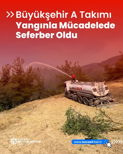 Kocaeli Büyükşehir Belediyesi Ekipleri Orman Yangınıyla Mücadelede Seferber Oldu