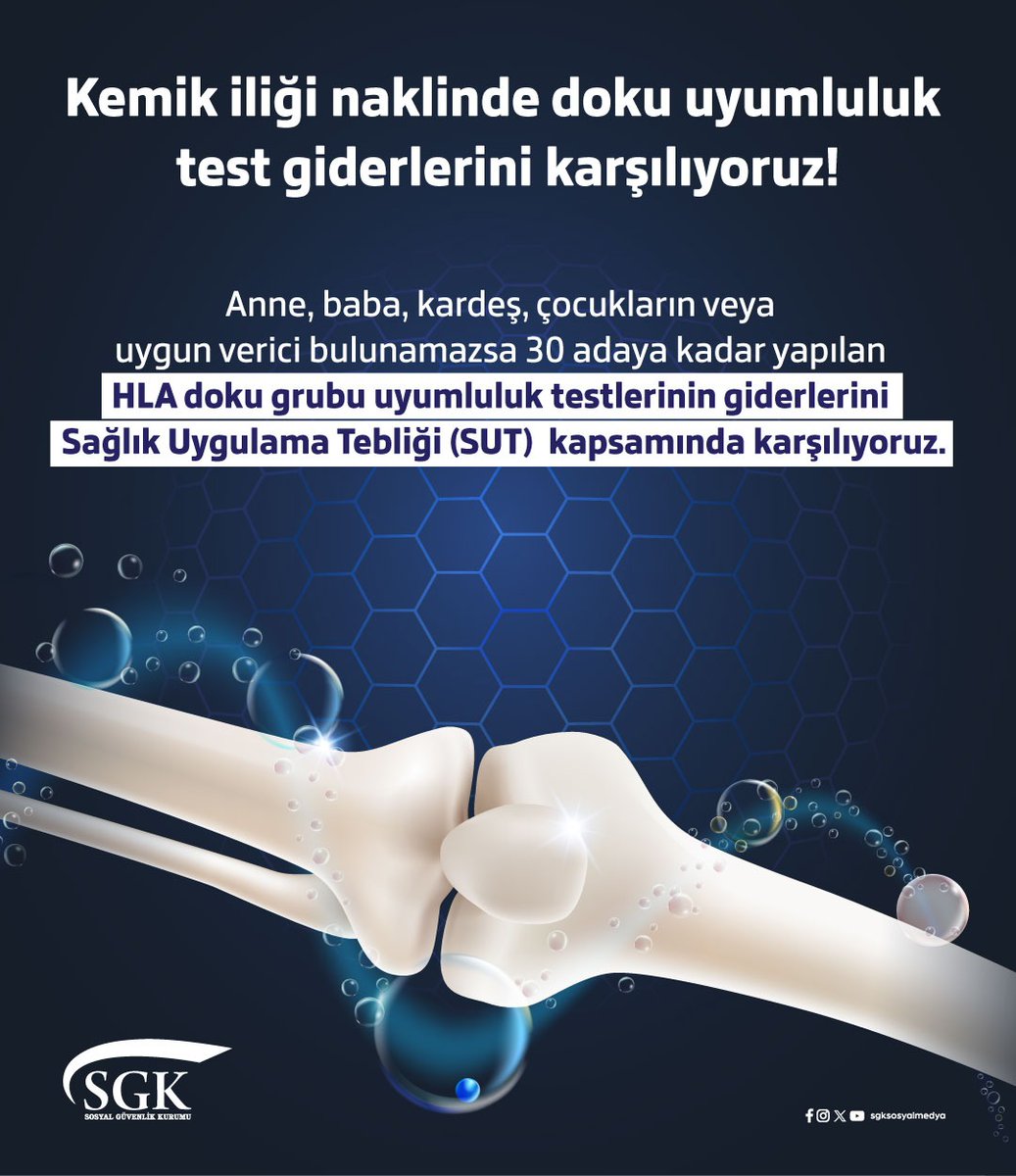 SGK, Kemik İliği Nakli Doku Uyumluluk Test Giderlerini Karşılıyor