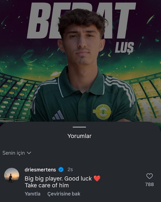 Esenler Erokspor'a Berat Luş Transferi Dries Mertens'ten Tam Destek