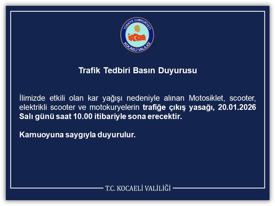 Kocaeli’de Motosiklet ve Scooter Yasağı Sona Eriyor