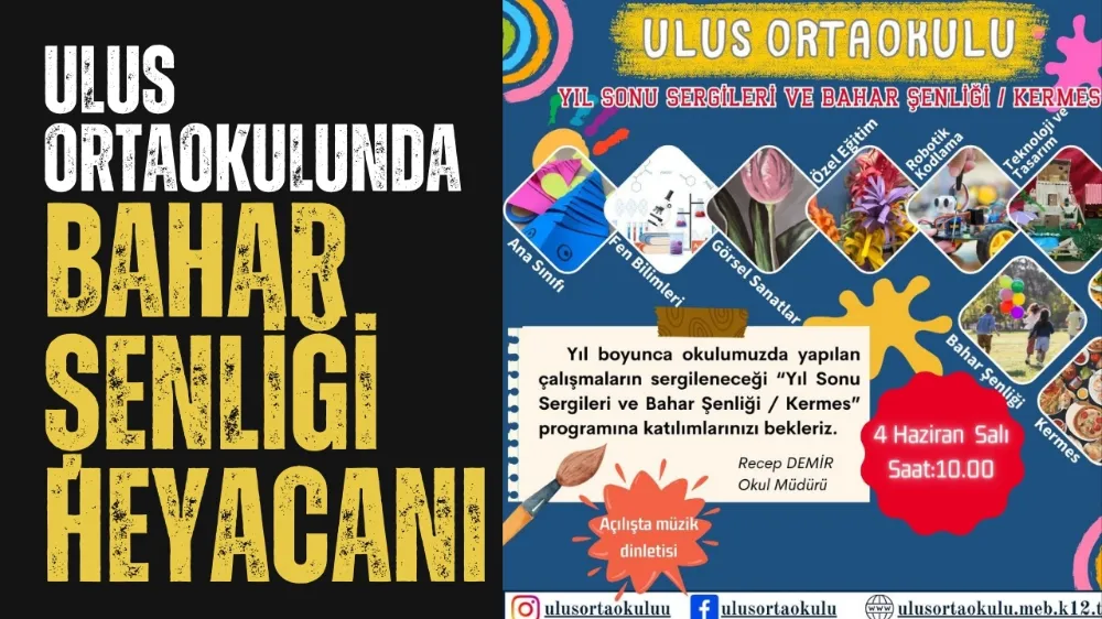 Gebze Ulus Ortaokulu'nda Yılsonu Sergisi ve Bahar Şenliği Coşkusu